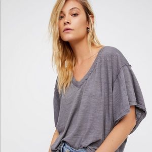 Free People My Boyfriends Tee in Dark Grey
